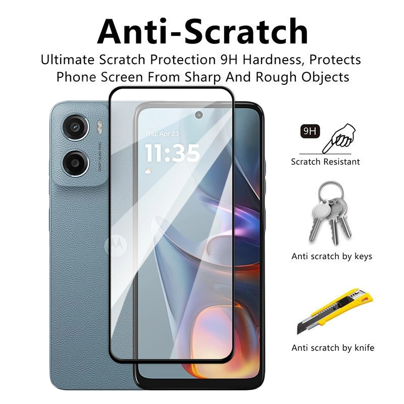 6 en 1 para Motorola Moto E15 vidrio para Moto E15 E14 E13 E30 E20 vidrio templado 2.5D cubierta completa pegamento Protector de pantalla para película E15 - imagen 5