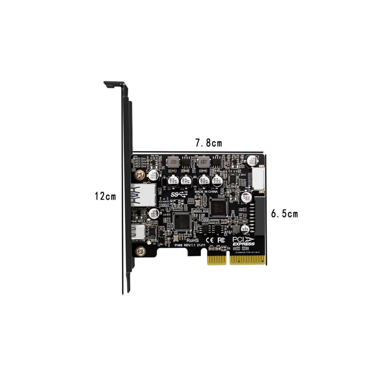 Tarjeta Hub PCIe a USB 3,2 Gen 2, 10Gbps, adaptador de escritorio de 4 puertos con alimentación SATA tipo A/C, soporte UASP para expansión de PC - imagen 4