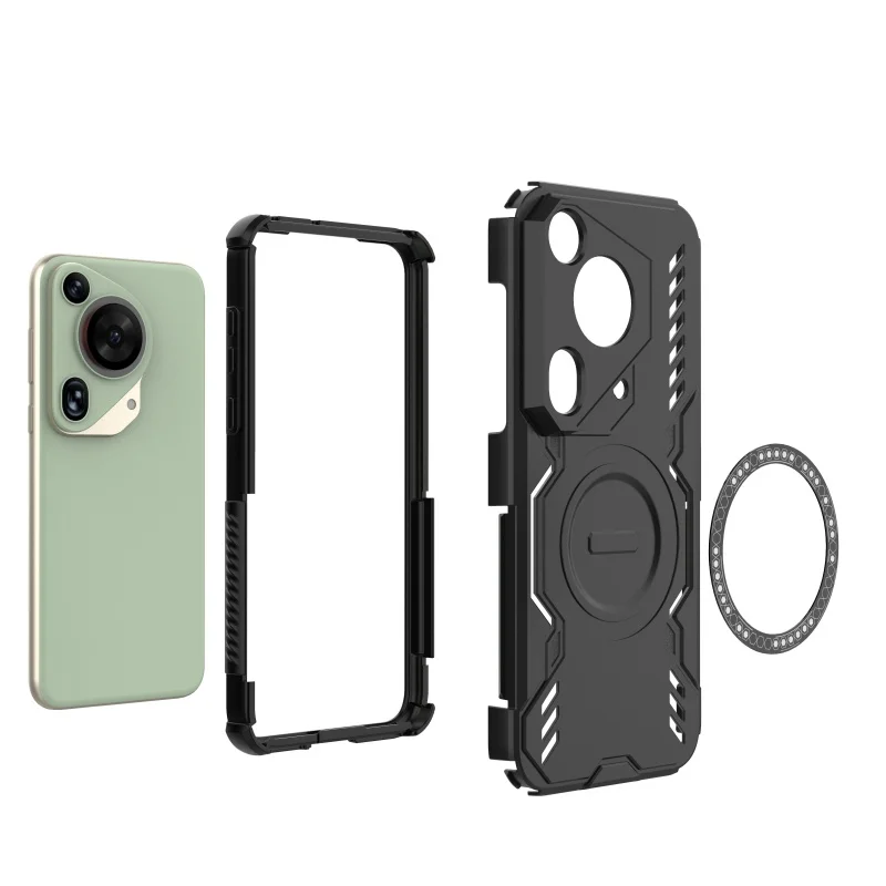 Para Huawei Pura 70 Ultra funda nueva anular atracción magnética parachoques trasero a prueba de golpes para Fundas Huawei Pura 70 Ultra Capas - imagen 3