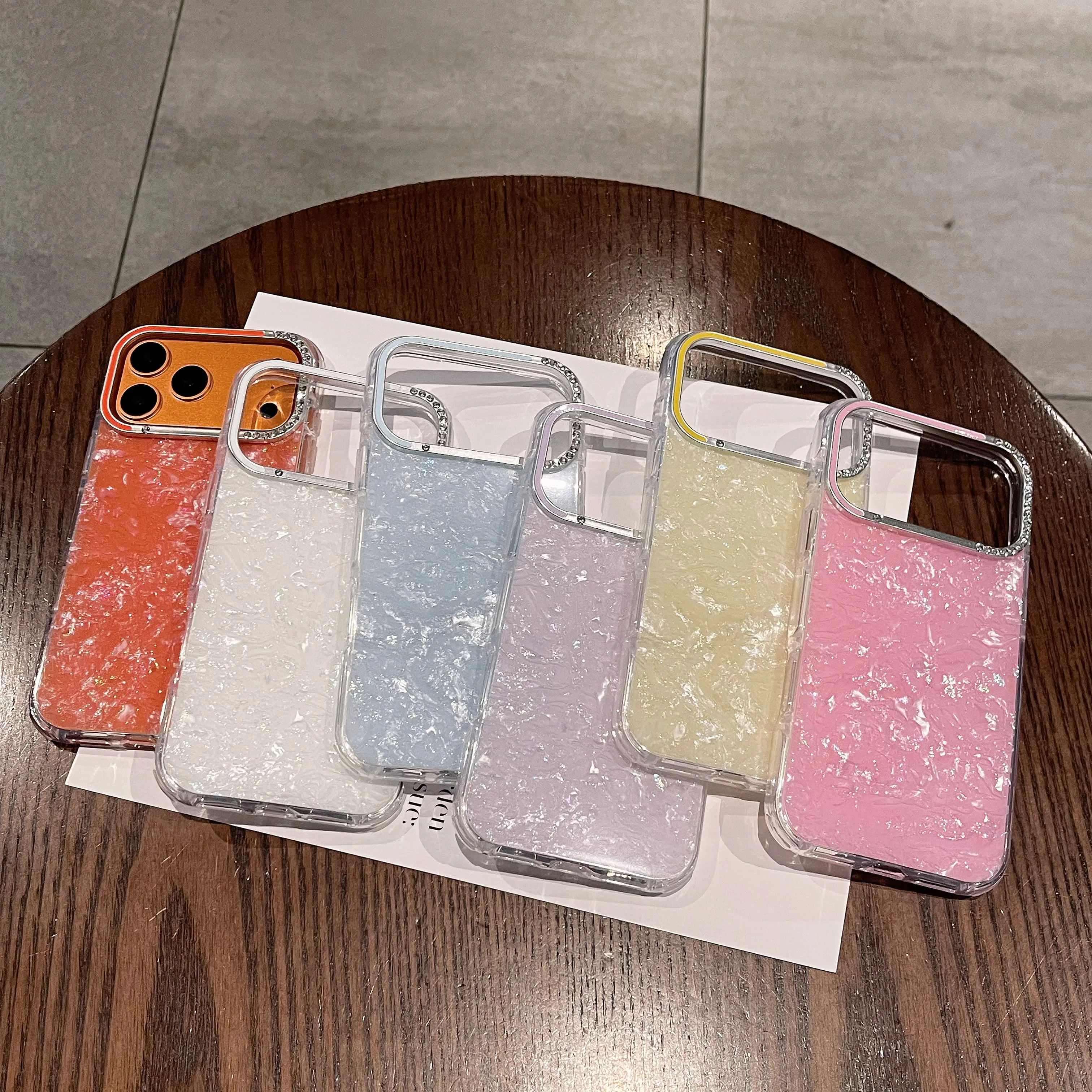 Funda de teléfono con diseño de concha de mar y cielo estrellado con purpurina de lujo para iPhone 17 Air 16 15 14 Plus 13 Pro Max, funda trasera de parachoques a prueba de golpes - imagen 4