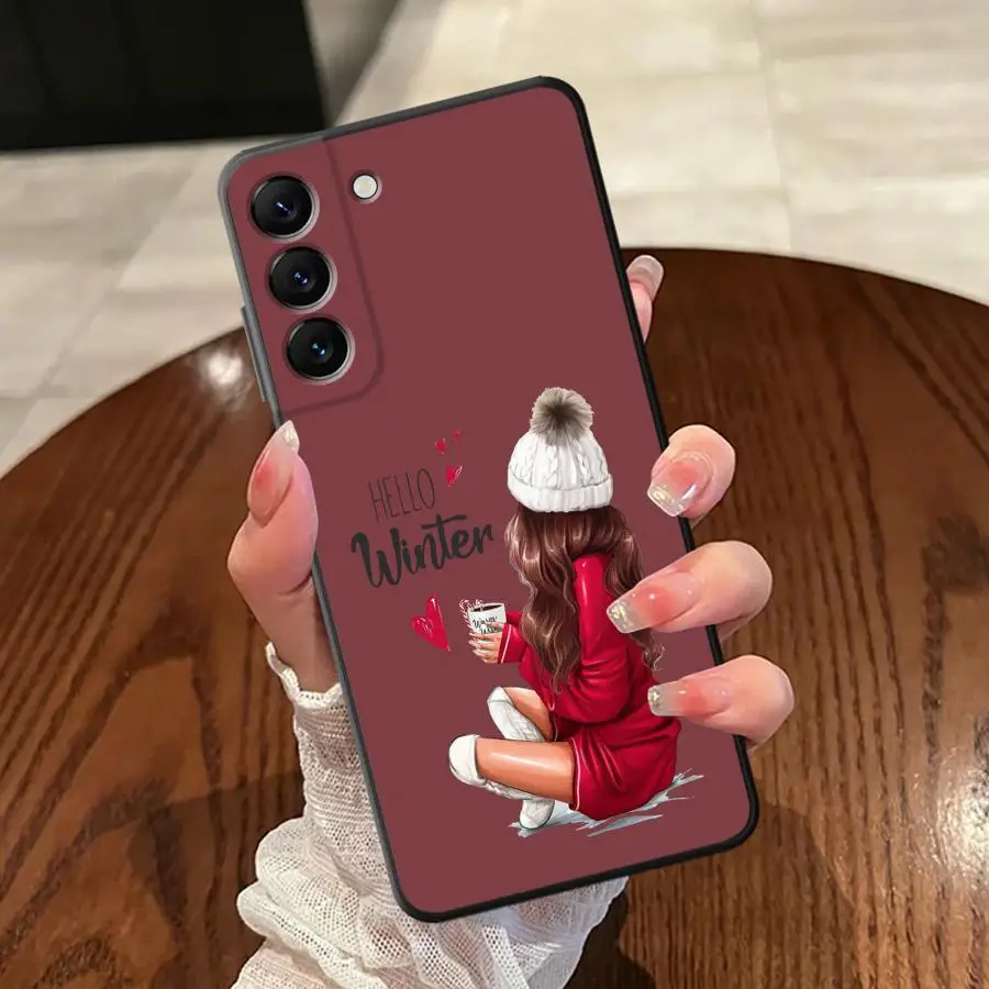 Feliz Navidad regalo negro suave funda de teléfono para Samsung Galaxy A32 A51 A73 A41 A35 A25 A71 A24 A55 A26 A72 A36 A23 A53 A22 - imagen 4