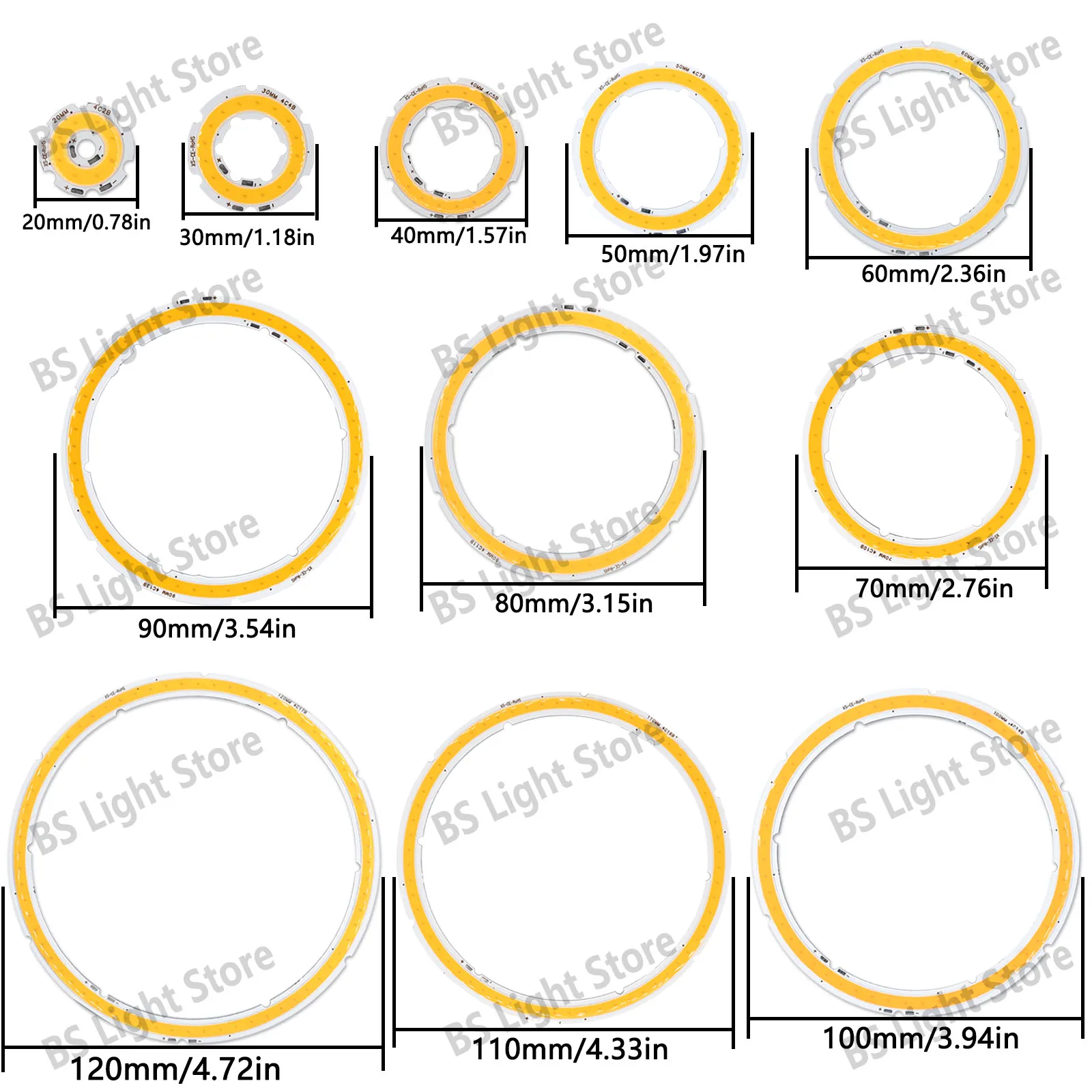 Fuente de luz LED COB DC12V, 2W/3W/4W/5W/6W/7W/8W/9W/10W/11W/12W, Ojo de Ángel Circular, fuente blanca fría y cálida, accesorios, bombilla DIY - imagen 3