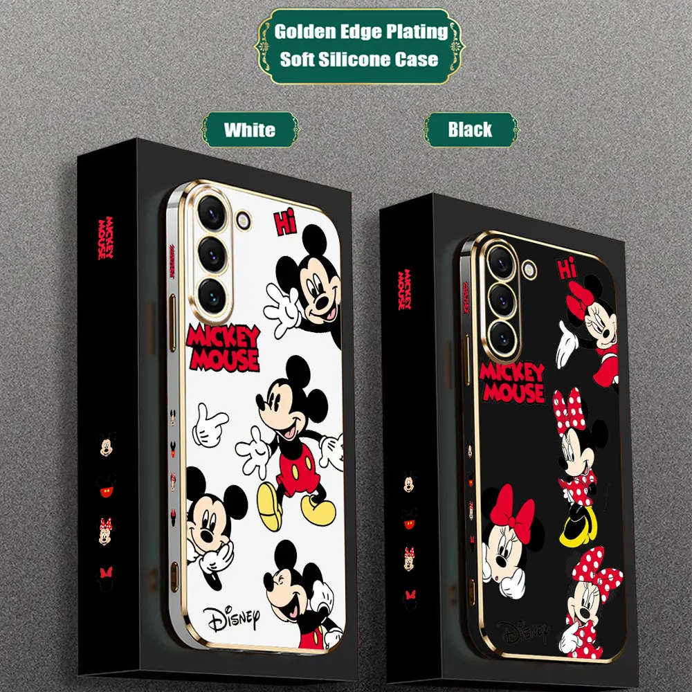 Funda de dibujos animados de Mickey Mouse y Minnie para Samsung Galaxy Note Ultra 20, 10, 9, 8 Plus, A15, A14, A13, A05, S, M62, M53, M51, M33, M32, M31, 5G