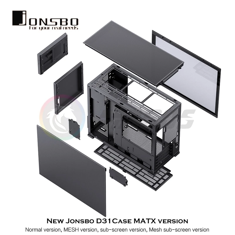 Jonsbo-carcasa para PC Gamer DIY 360, refrigeración por agua, chasis de ordenador, Monitor de malla de vidrio lateral, Serie de PineCones - imagen 5