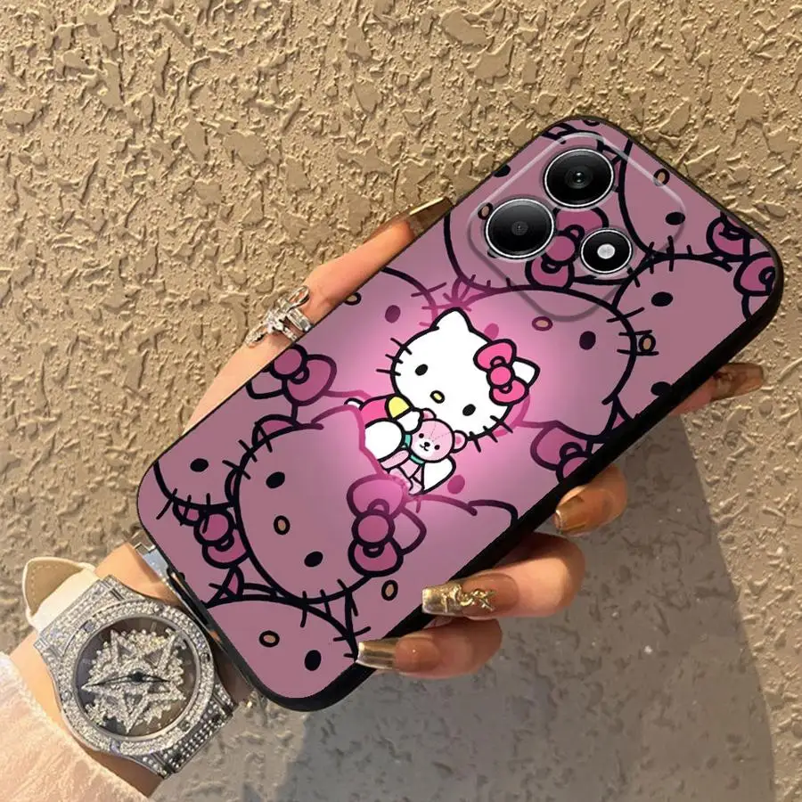 Funda Hello Kitty para Xiaomi Redmi Note 12s 7 8 9 10 11 12 Pro 9S 13 14 Pro Plus 11s 10S funda de teléfono suave negra - imagen 3