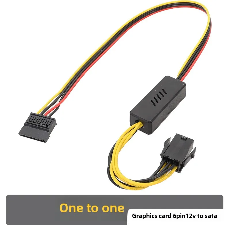 Nueva tarjeta gráfica Cable para disco duro Cables de alimentación de disco duro SATA de 6 pines adaptador de 12V 1 2 3 4 SATA 12V Molex Cable grande de 4 pines - imagen 3