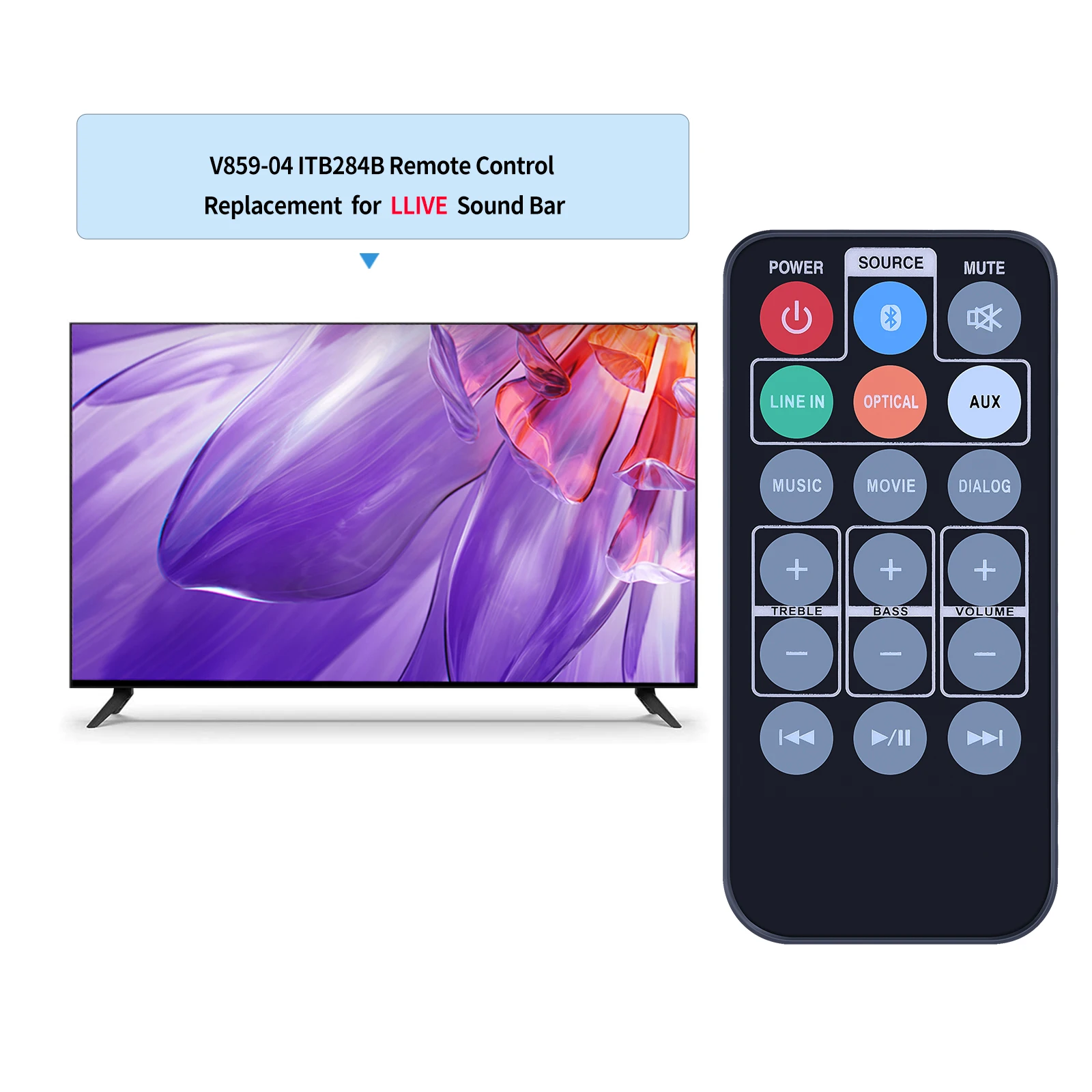 Ilive-mando a distancia para V859-04 ITB284B, barra de Sonido HD con Bluetooth, sistema de Audio, nuevo - imagen 2