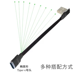 Enchufe Micro USB/Mimi/Tipo C/B con un ángulo de más de 2 m y 1 m a USB-C Tipo-C hembra transmisión de datos expansión sincronización de carga