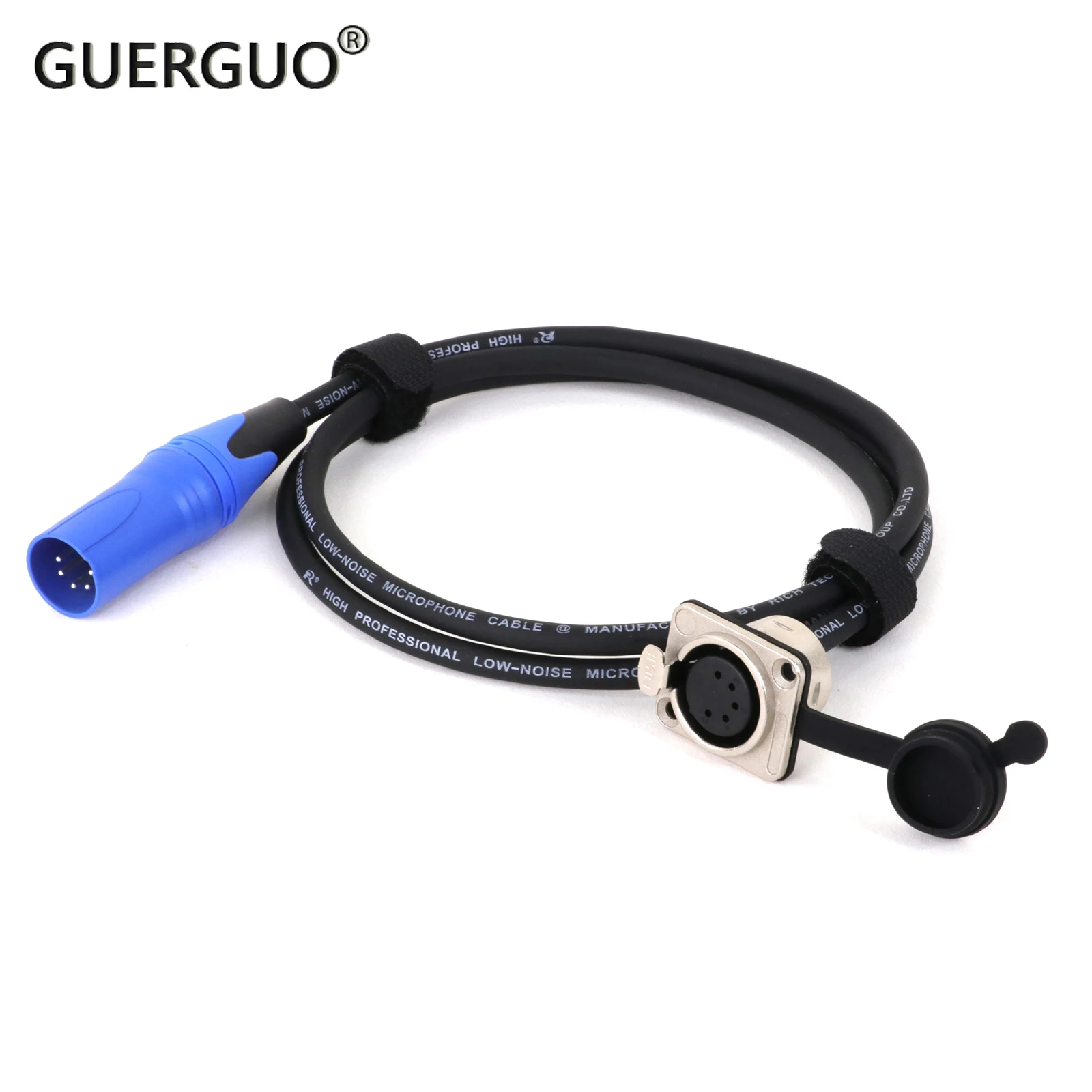 Montaje en Panel hembra XLR de 5 pines tipo D a conector macho XLR que pasa a través del Cable colorido, convertidor de paso XLR de 5 pines para micrófono