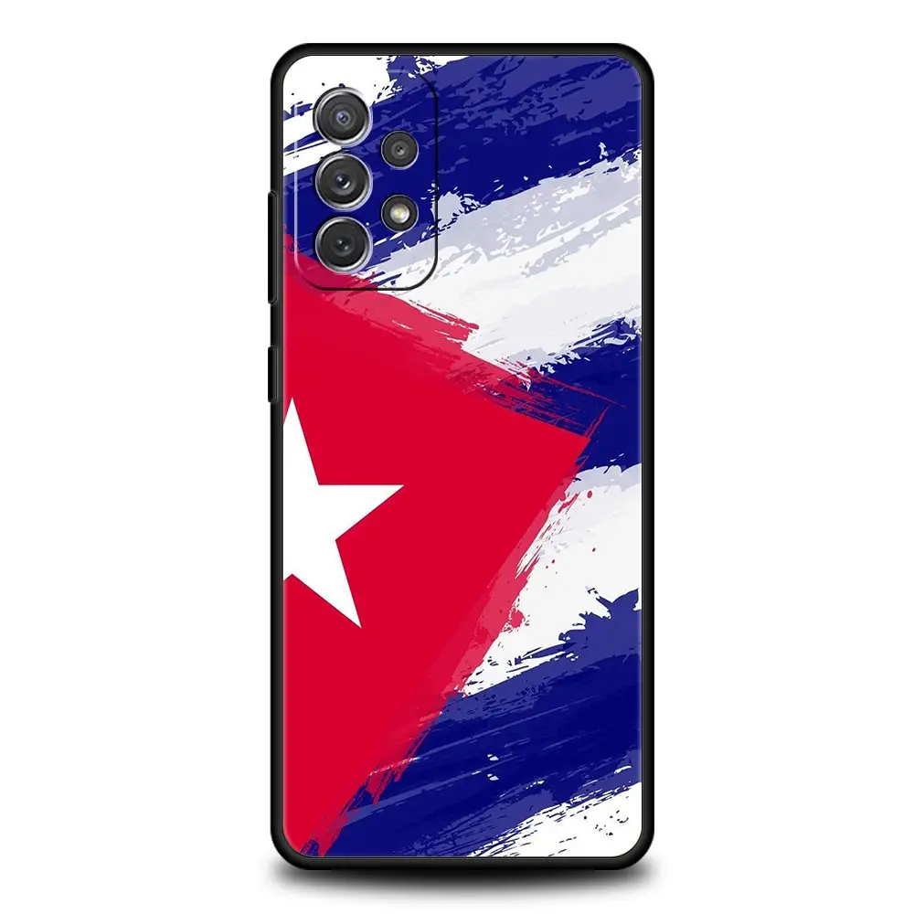 Funda de teléfono artística con bandera de Cuba para Samsung A51 A71 A21S A12 A11 A15 A25 A31 A41 A23 A33 A53 A73 A03S A05S A13 5G A35 A55 - imagen 3