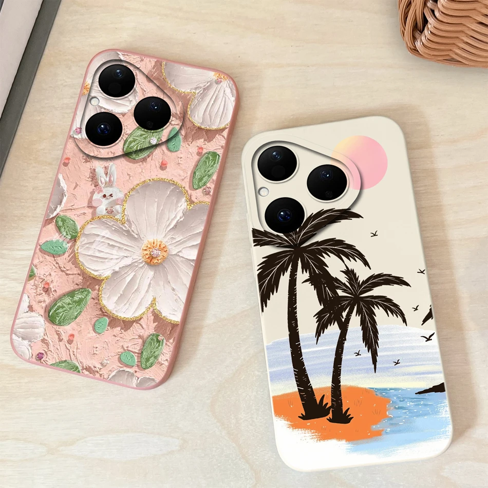 Para Huawei Pura 80 Pro Plus Ultra 5G Funda de teléfono diseño Simple Linda carcasa para Huawei Pura80 protección completa Funda suave a prueba de golpes - imagen 3