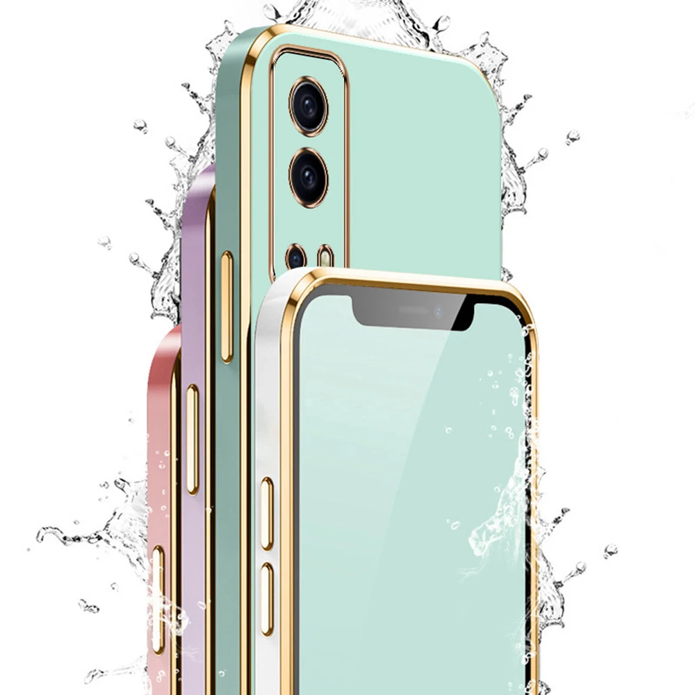 Vivo Y72 5G Funda Lujo Chapada Cuadrada Silicona Antigolpes - imagen 4