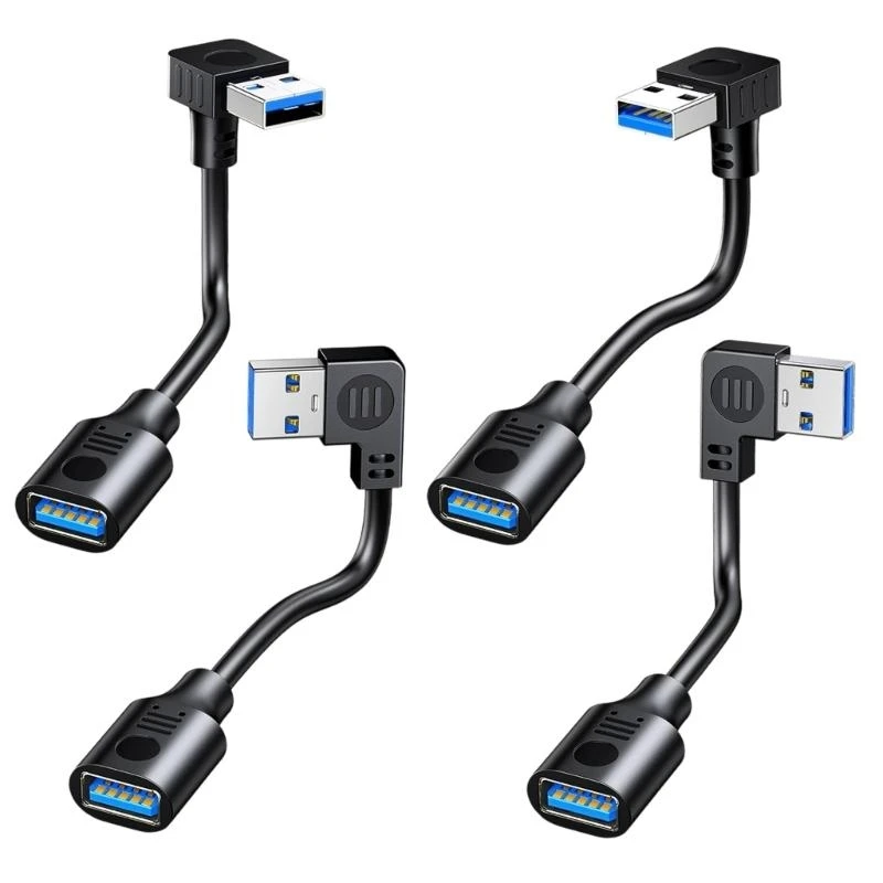 15-100cm USB 3,0 ángulo derecho/izquierdo/arriba/abajo Cable de extensión de 90 grados Cable adaptador macho a hembra Cables USB Cable de extensión - imagen 2
