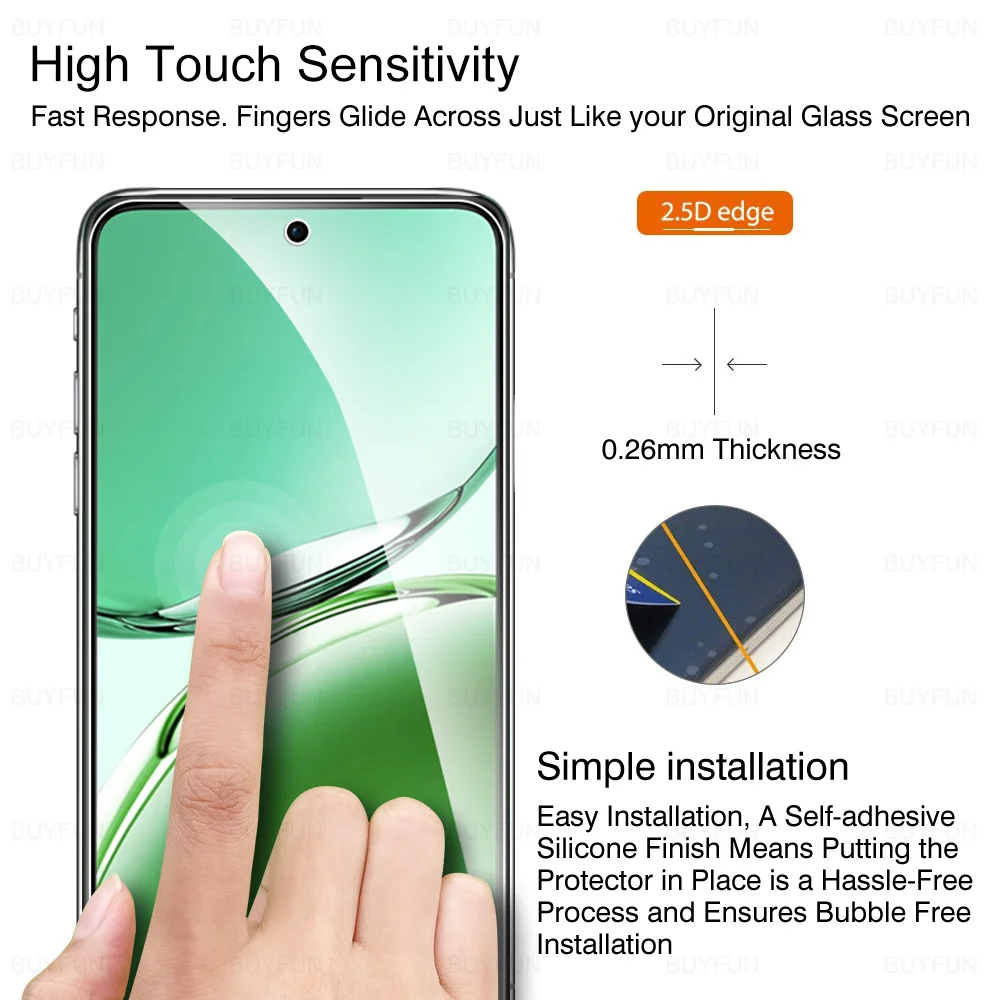Protector de pantalla de lente de cámara 6 en 1 para Oppo Reno12 F 4G/5G oppoReno12F reno 12 F F12 reno12 F vidrio templado de seguridad Reno12F 6,67" - imagen 3