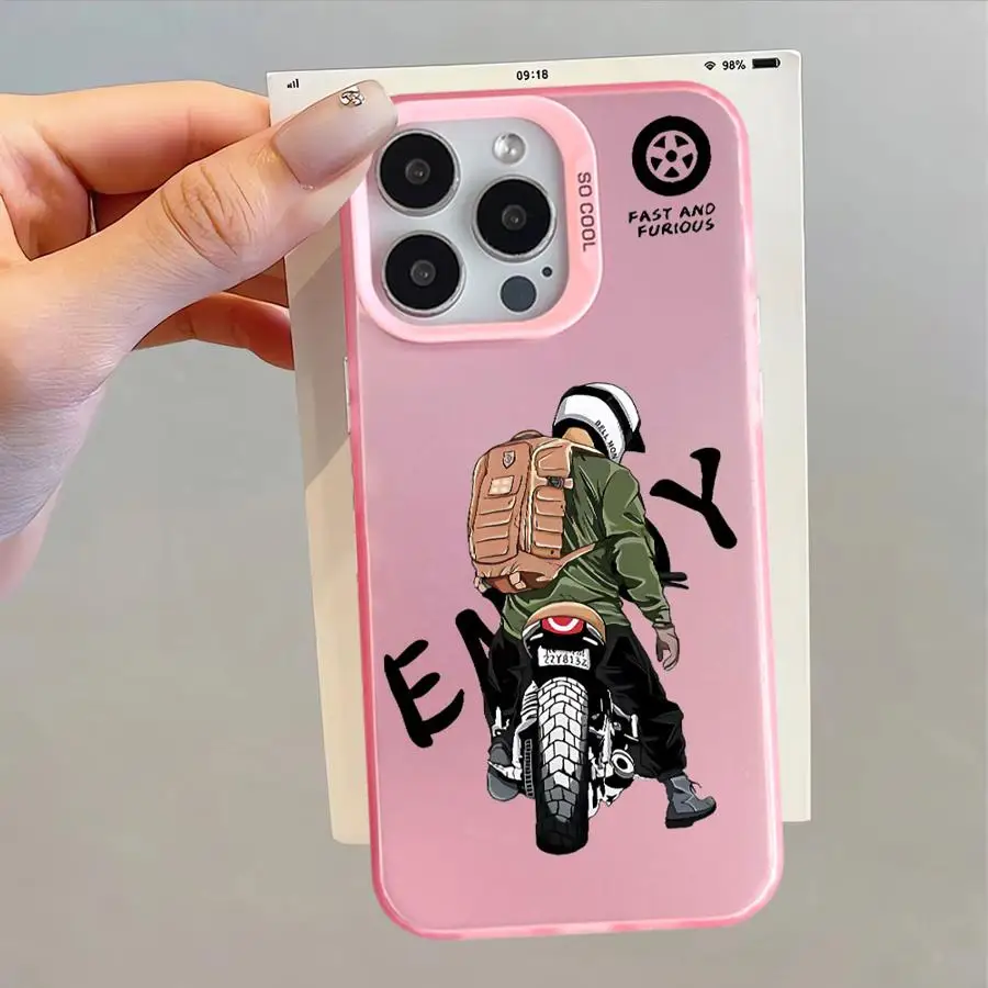Funda para iPhone 14 15 16 Plus 16e 11 12 13 Pro Max carcasa suave locomotora masculina moda Cool - imagen 5