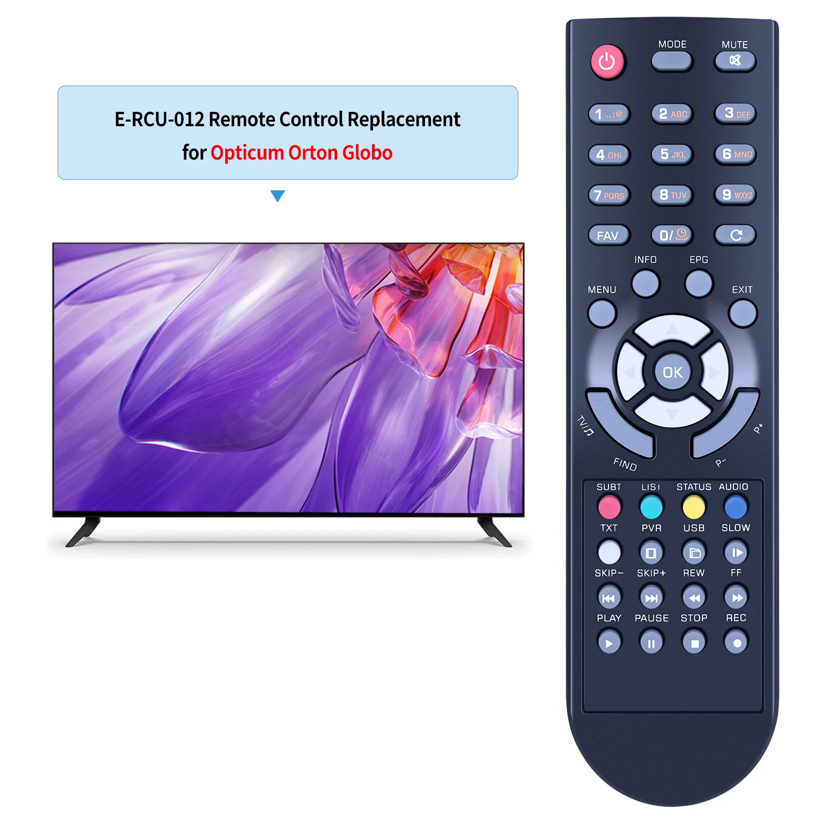 E-RCU-012 Control remoto para Opticum Orton Globo X80 X80RFX80HDMI X80 Premium - imagen 2