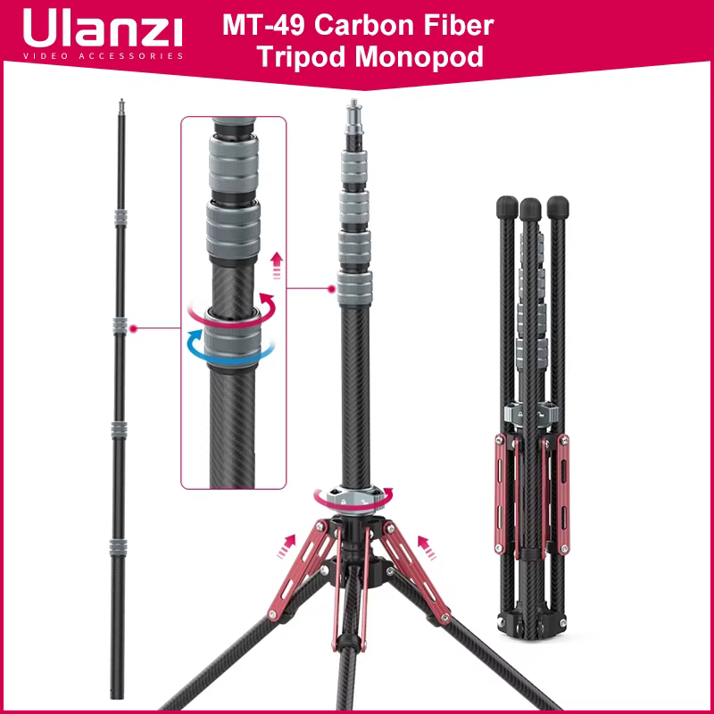 Trípode Fibra de Carbono Ulanzi MT-49 – Monopié de Viaje Desmontable - imagen 4