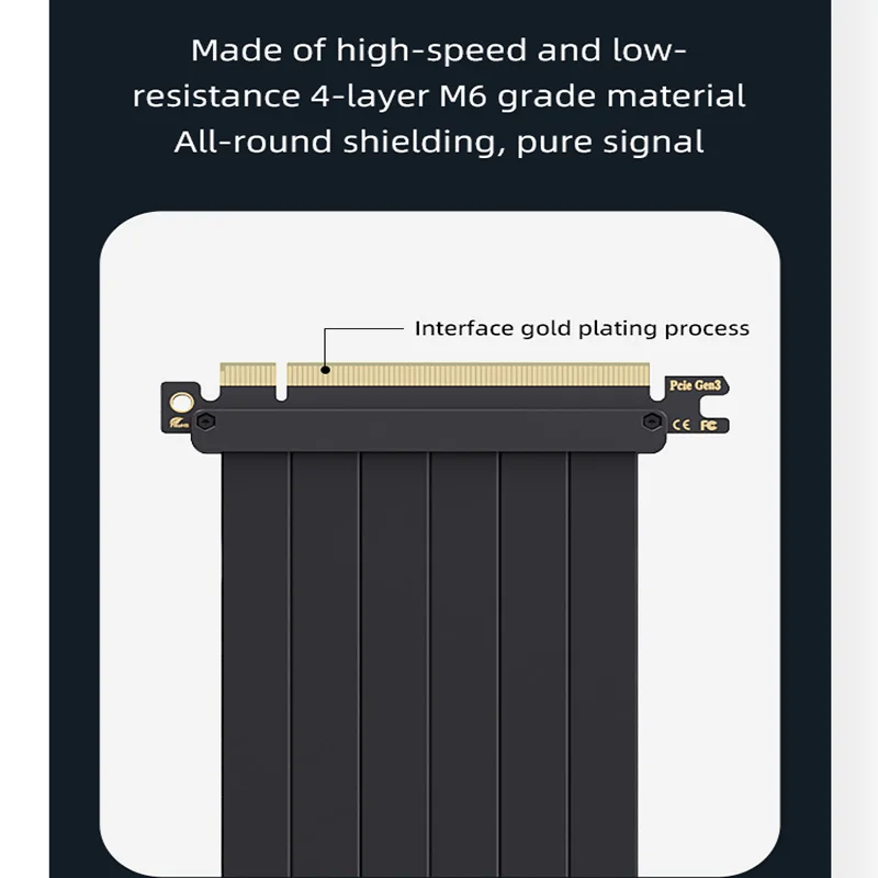 TEUCER L-Z3 PCI-E3.0 tarjeta gráfica soporte de montaje Vertical 200mm PCI-E 4,0x16 soporte de Cable de extensión GPU Kit de soporte de montaje - imagen 3
