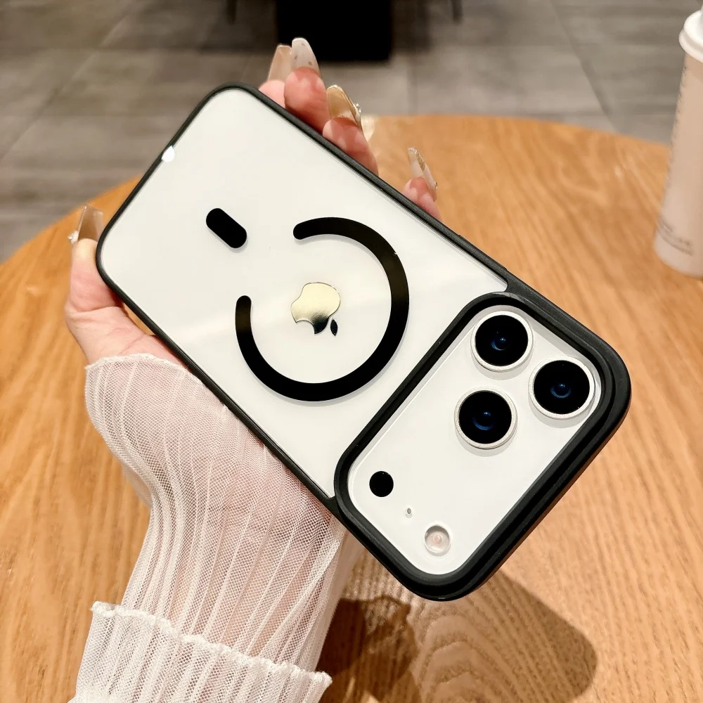 Para funda Magsafe para iPhone 17 Pro Max 17Pro 17ProMax funda para iphone17 ProMax Original transparente acrílico cubierta dura Caqa