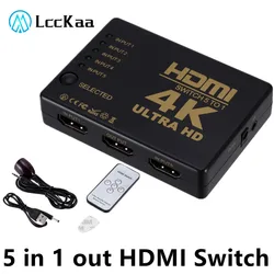 Selector HDMI 5 Puertos 4K Ultra HD con Mando a Distancia