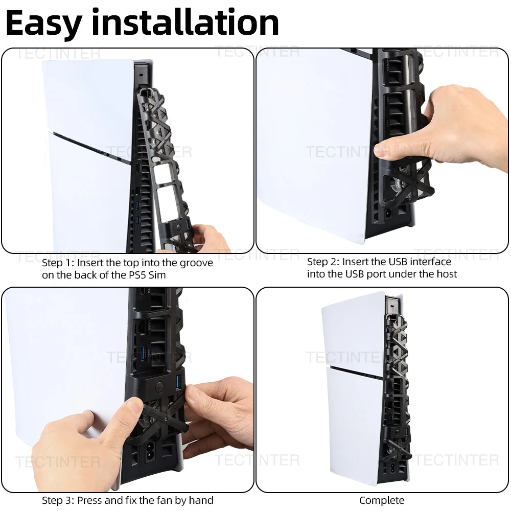 Ventiladores de refrigeración para consola PS5 Slim para Playstation 5 edición de disco delgado/digital con puerto USB 3,0 enfriador para accesorios PS5 - imagen 4