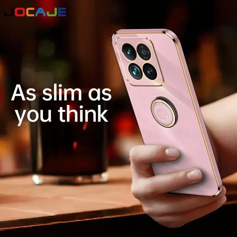 Para Xiaomi 14T Pro anillo soporte funda de teléfono para Xiaomi 13T 12T 11T Pro Mi 14 T chapado silicona suave cubierta trasera a prueba de golpes - imagen 5