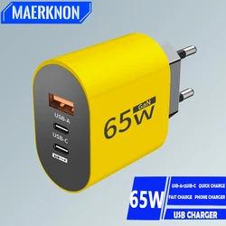 Cargador USB-C GaN carga rápida PD para iPhone, Samsung y Xiaomi