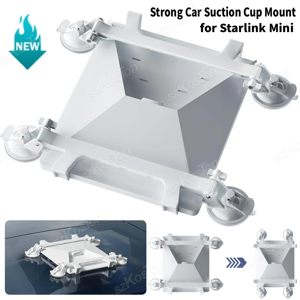 Soporte de ventosa portátil para Starlink, Mini ventana de coche de viaje y techo solar, Kit de soporte de ventosa para RV, camión, barcos, montaje de vidrio