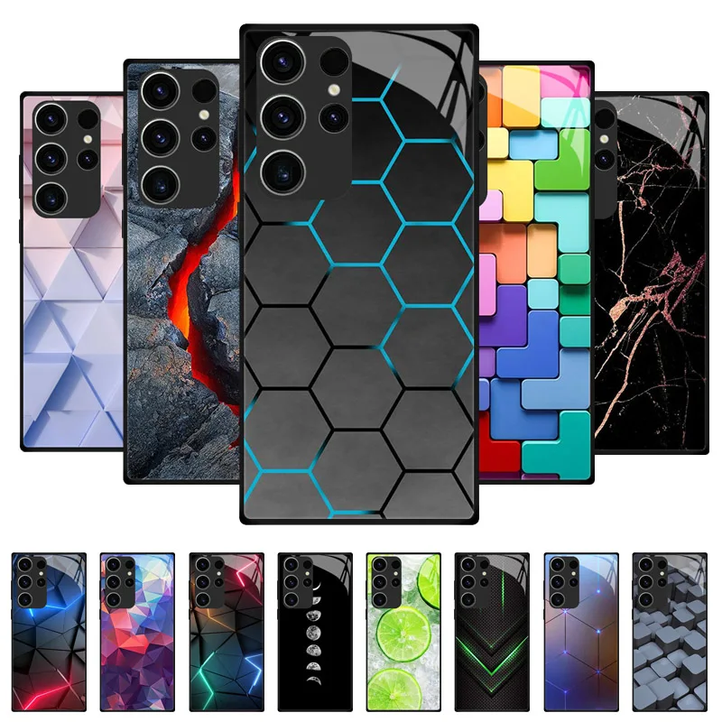 삼성 갤럭시 S25 울트라 케이스 커버, 강화 유리 케이스, 하드 코크 범퍼, S25 울트라 보호 케이스