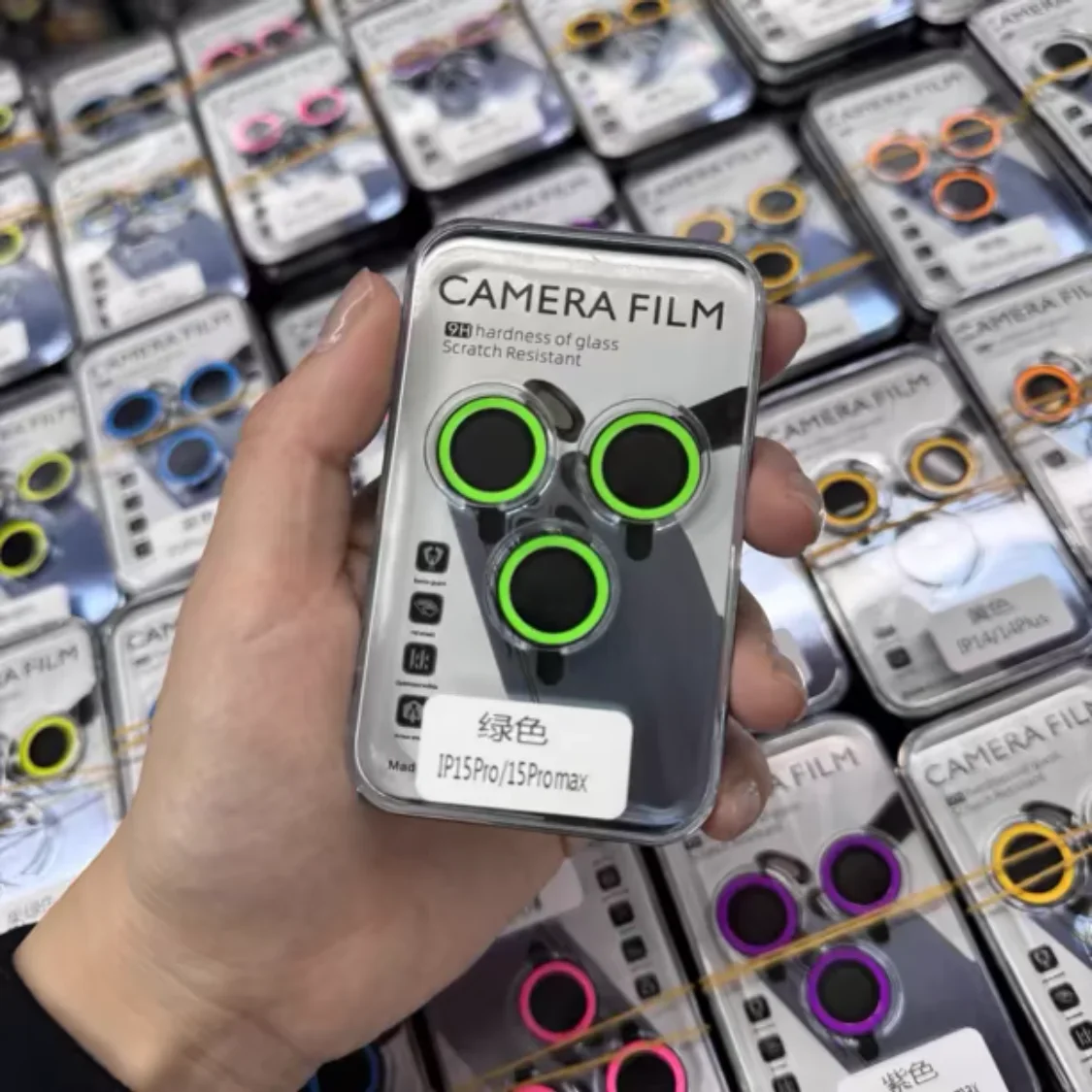Película protectora luminosa para lente de cámara, 2-3 Uds., para IPhone 17 16 15 Pro Max 15 Plus 13 12 Mini anillo de lente, tapa brillante de vidrio templado - imagen 5