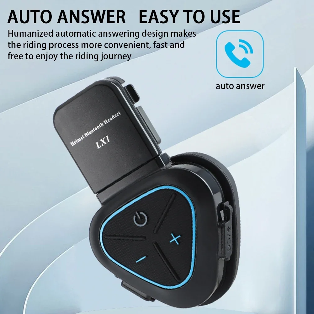 LX1 Casco de verano para motocicleta Auriculares Bluetooth especiales CVC portátil Cancelación de ruido inteligente Auriculares para llevar impermeables Azul - imagen 3