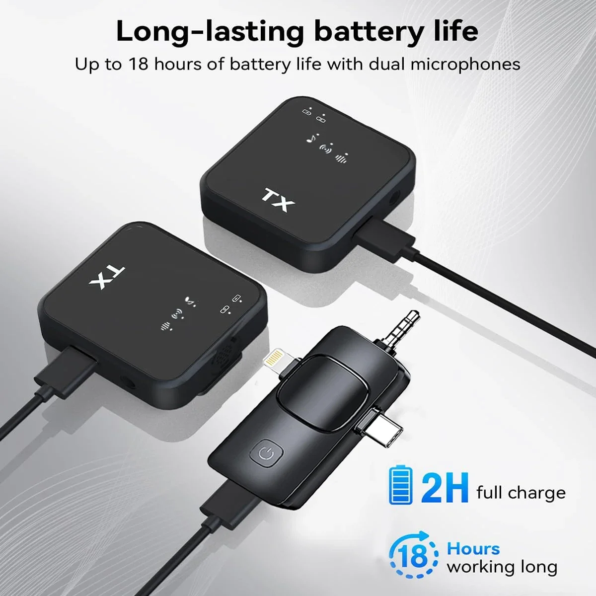 Micrófono de solapa inalámbrico es adecuado para iPhone, micrófonos Android, sonido de reverberación, grabación de vídeo, podcast, reducción de ruido - imagen 5