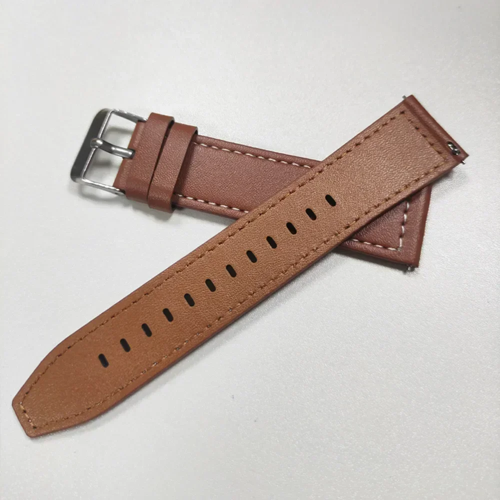 Correa de reloj de cuero de 20/22mm para Xiaomi Mi Watch S2 S1 Pro S3 S4 Color 2 bandas de repuesto para Huami Amazfit GTR/GTS pulsera - imagen 5