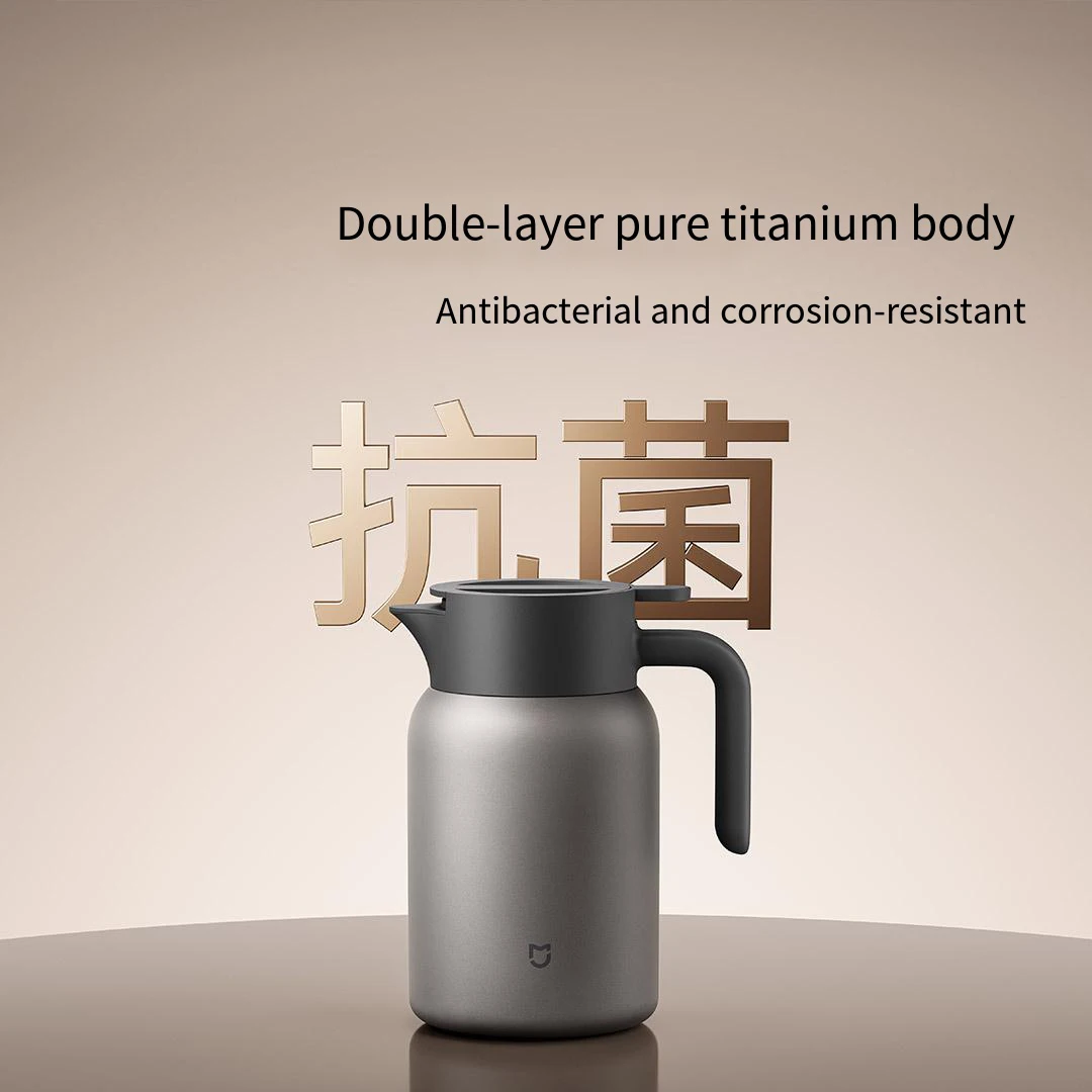 Olla de titanio Xiaomi de 1,2 L de capacidad para hervidor de aislamiento frío/caliente antibacteriano con almacén de té, dispensador de té y café, taza Mijia - imagen 4