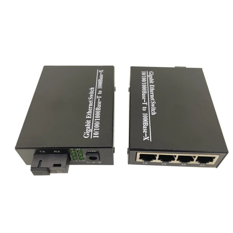 Convertidor Medios Fibra Óptica Gigabit Monomodo a RJ45 SC - imagen 3