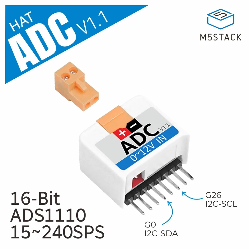M5Stack Oficial M5StickC ADC Sombrero ADS1110 V1.1