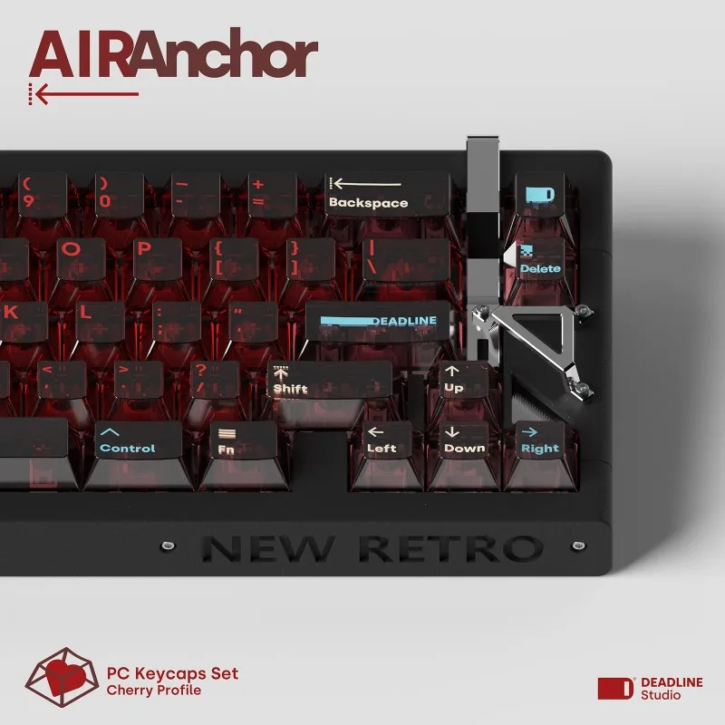 DEADLINEPC-teclas AirAnchor/ancor, perfil de cereza transparente rojo, teclas personalizadas DDL, accesorios para teclado mecánico - imagen 4