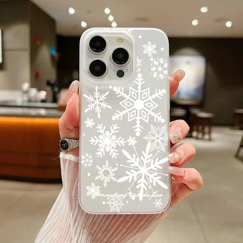 Funda de teléfono transparente con diseño de copo de nieve de Navidad e invierno para iPhone 17 16 15 14 13 12 11 Pro Max XS X XR 7 8 Plus 17 Air Cover - imagen 4