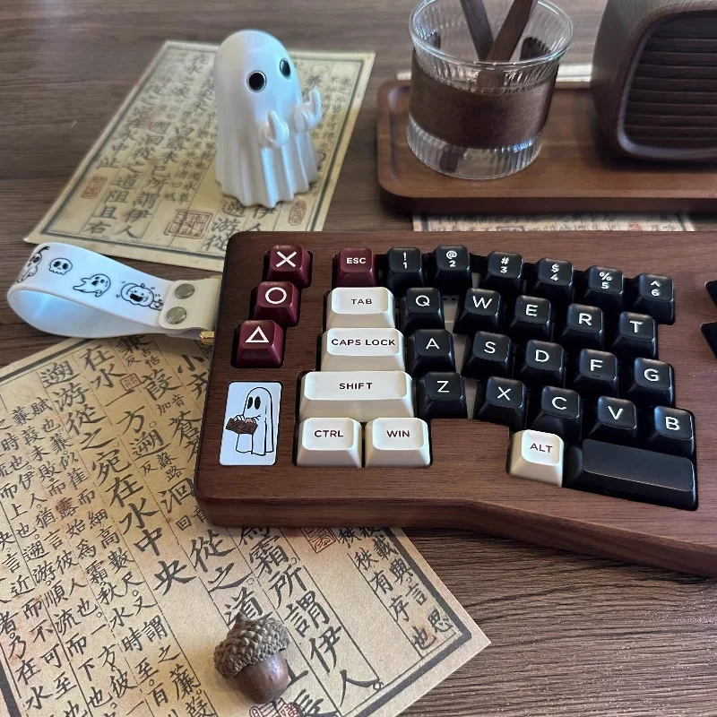 Kit de teclado con diseño Alice, Kit de teclado ISO trimododo de intercambio en caliente de madera de nogal personalizado, junta para teclado mecánico de oficina para juegos - imagen 5