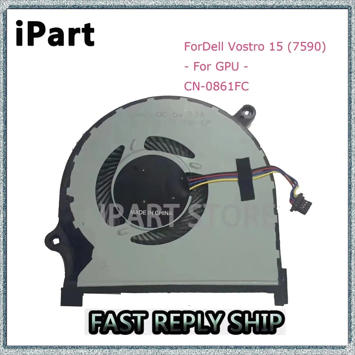 Para Dell Vostro 15 7590 ventilador de refrigeración gráfico GPU-0861FC 0861FC CN-0861FC