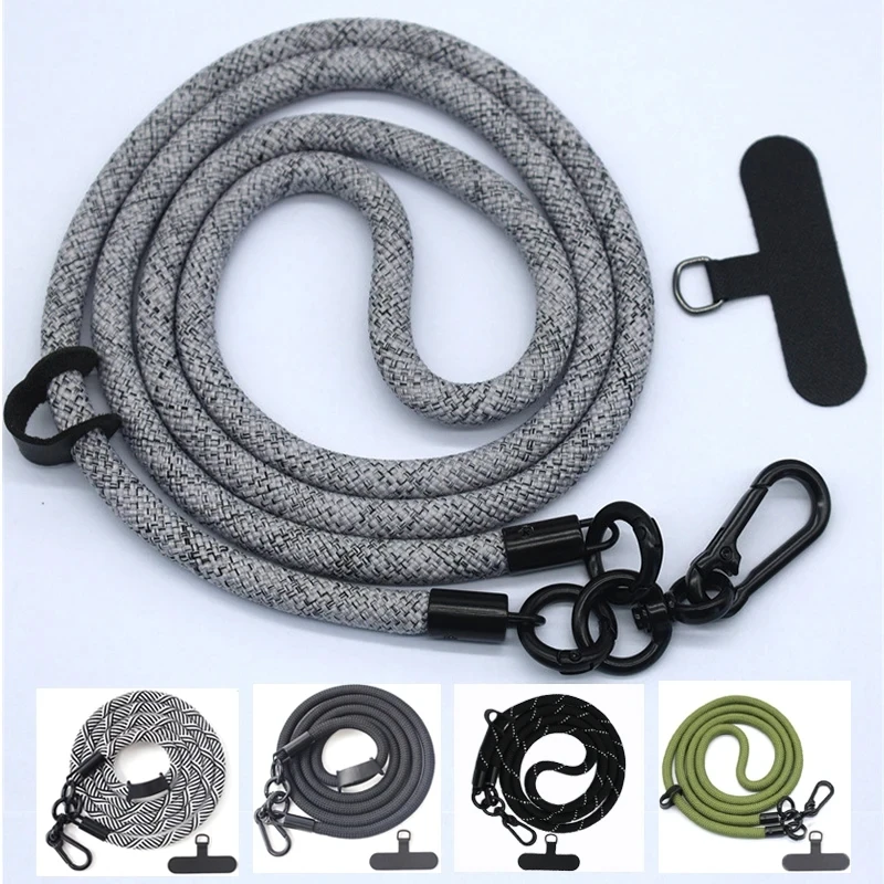 Cordón para teléfono móvil largo y atrevido de 8MM x 120CM, bandolera Universal, correa para el hombro colgante, cordón desmontable para el cuello, cordón antipérdida - imagen 4