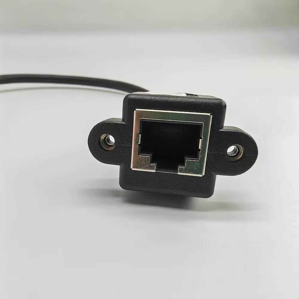 Cable extensión Ethernet RJ45 Cat5 macho hembra 30 cm montaje panel - imagen 3