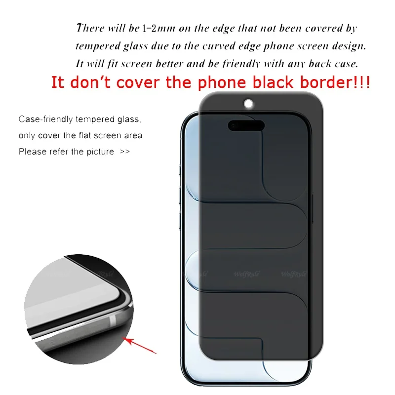 1-4 Uds para iPhone Air Glass iPhone aire vidrio templado privacidad Anti-espía HD 9H cubierta Protector de pantalla de teléfono para Apple iPhone Air - imagen 2