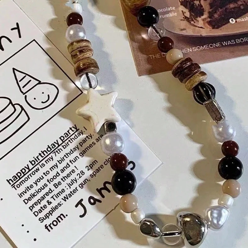 Cadena de teléfono con cuentas de gato y leopardo marrón Retro, cordón de muñeca corto elegante, decoración, cadena de cuentas, accesorio colgante para cámara para mujer - imagen 2