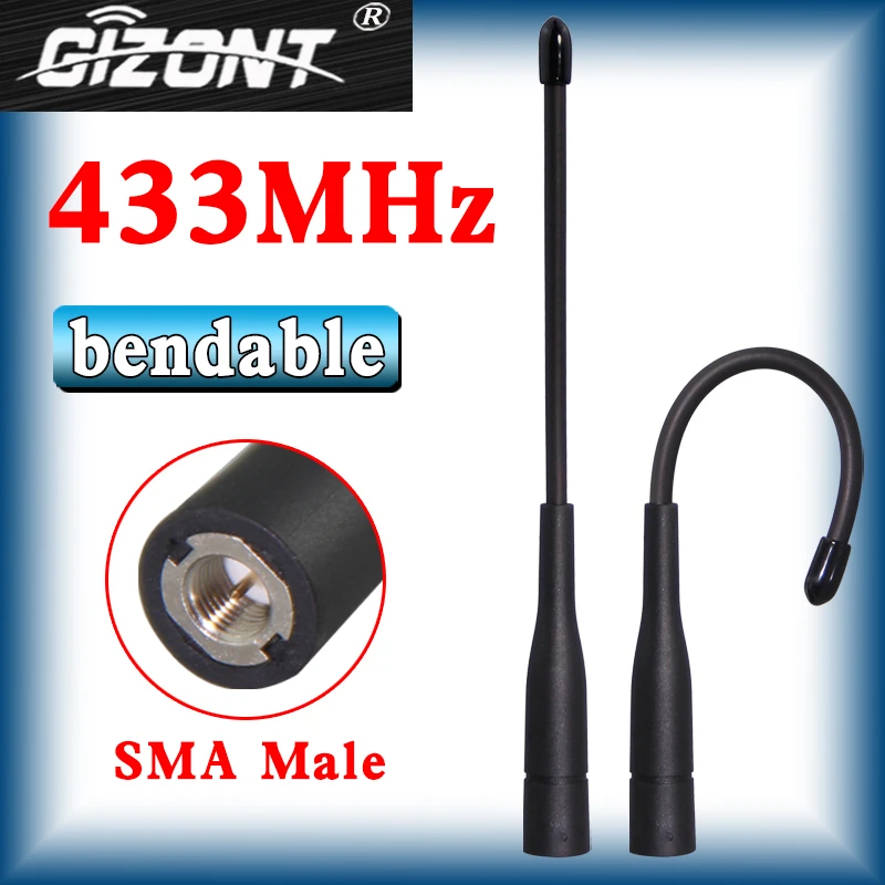 Soporte de personalización 2 uds 433MHz antena suave 433 mhz antena omnidireccional 433m IOT antena de alta ganancia conector macho SMA
