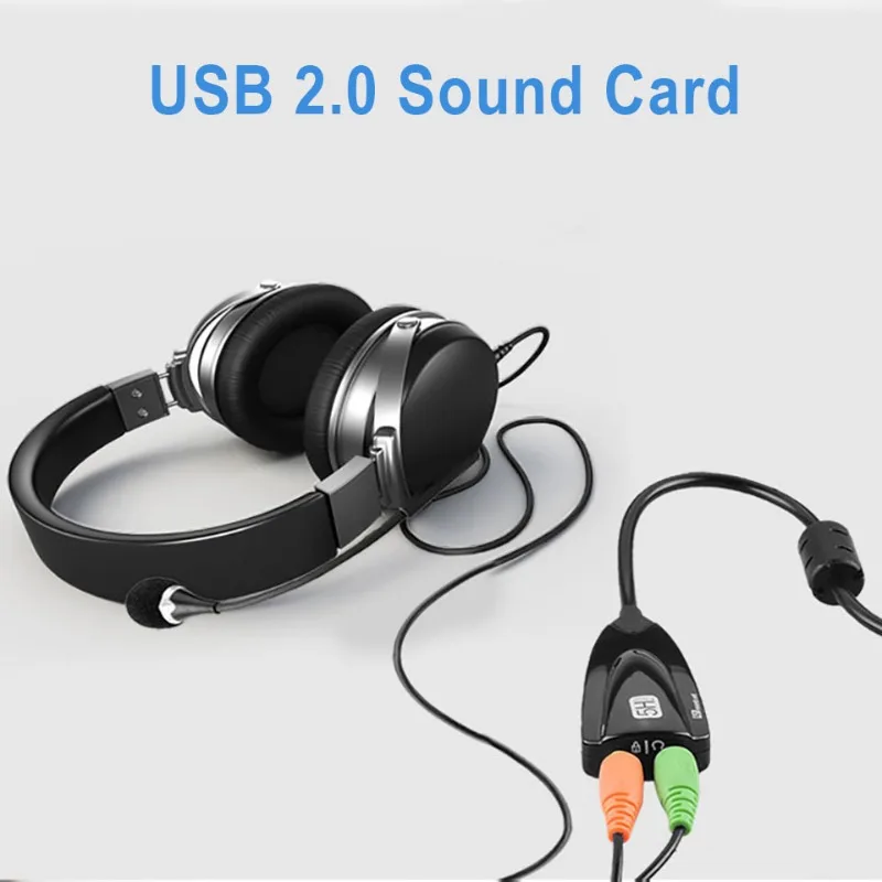 Tarjeta de sonido externa USB 7,1, adaptador 5HV2 USB a Jack de 3,5mm, sonido 3D CH, auriculares de Audio antimagnéticos, micrófono para ordenador portátil, PC y PS4 - imagen 3