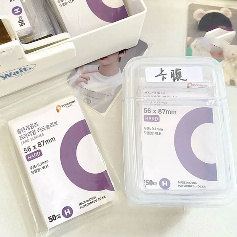 Caja de almacenamiento de plástico transparente para tarjetas fotográficas, organizador de escritorio, organizador de clasificación, papelería, 3 pulgadas