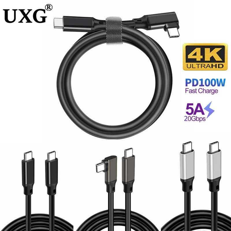 Cable USB-C 100W PD 4K 60Hz – Carga Rápida 20Gbps