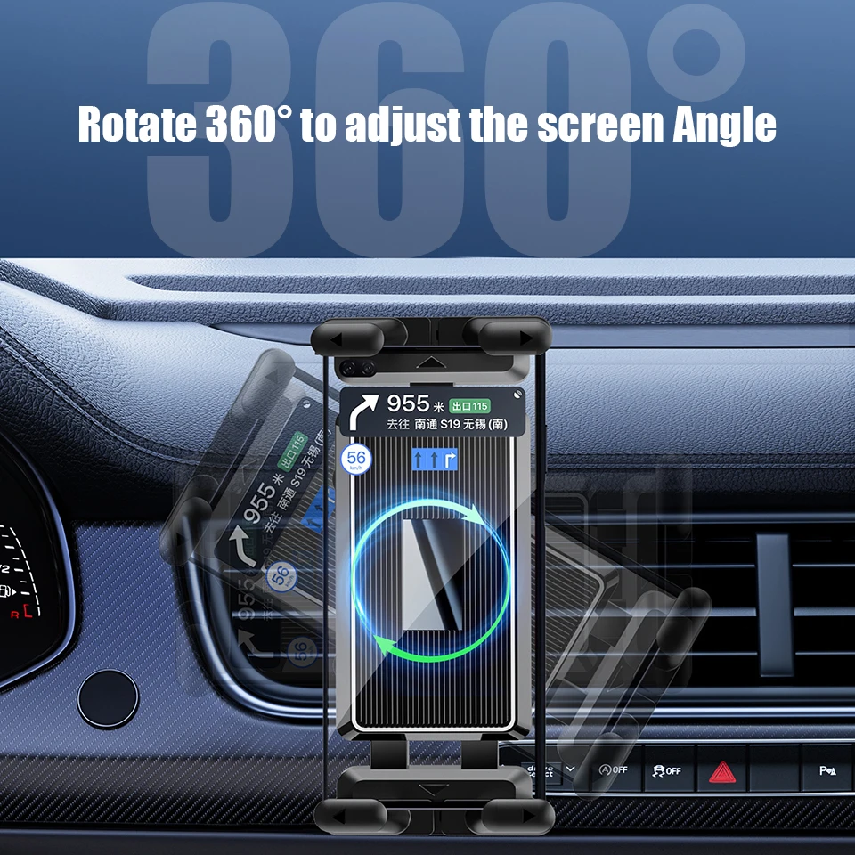 Soporte para tableta de coche, soporte de rotación 360 para teléfonos móviles, soporte Universal de gravedad para teléfonos móviles, soporte con Clip para salida de aire de coche, soporte GPS - imagen 2