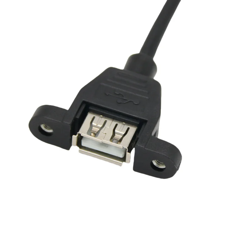 Cable de extensión USB 2,0 hembra a hembra con orificio para tornillo de oreja para fijar Cable de extensión USB hembra Dual - imagen 4